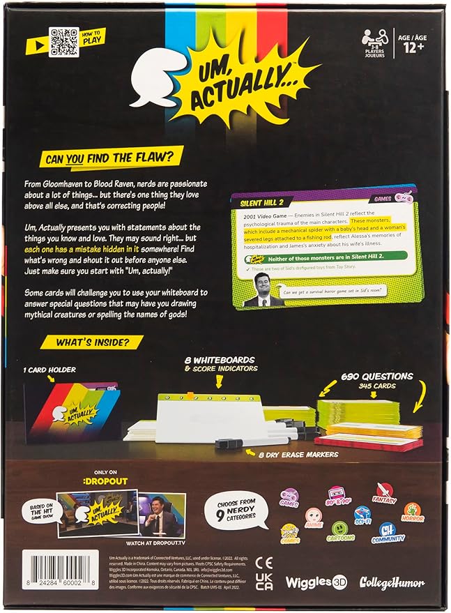 Um Actually Deluxe Edition Board Game | The Nerdy Trivia Game Based on The Dropout Game Show | for Families Ages 12 &amp up | 3-8 Players | by Wiggles 3D