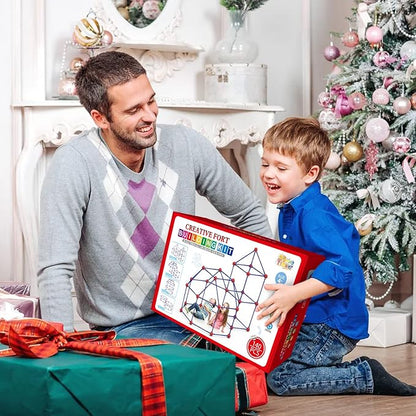 Fort Building Kit for KidsSTEM Construction Toys Christmas &amp Birthday Gift for 4 5 6 7 8 9 10 11 12 Years Old Boys and GirlsUltimate Creative Set for Indoor &amp Outdoors Activity140 PcsOrig