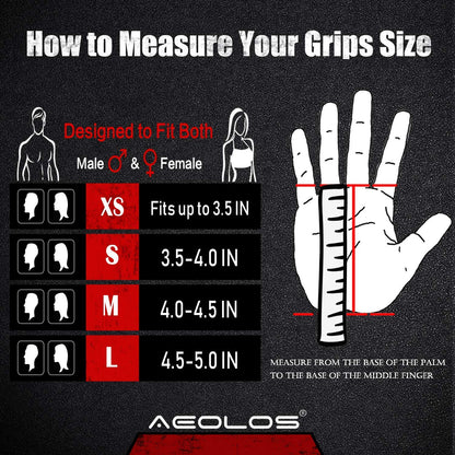 AEOLOS Leather Gymnastics Hand Grips-Great for Gymnastics,Pull up,Weight Lifting,Kettlebells and Cross Training (Brown(2 Layers Leather), Large)