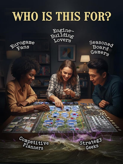 CrowD Games | Barrage: Base Game | 1-4 Players | Ages 14 and up | Strategy Board Game | Worker Placement | Engine Building | Network and Route Building | 60-120 min Playtime