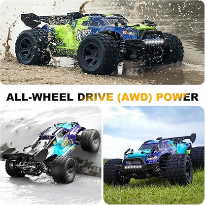 1:18 Scale All-Terrain RC Car for Adults - 40+KM/H High Speed 4WD Off-Road Remote Control Truck with 2 Rechargeable Batteries 2.4GHz Electric Toy Vehicle Gift for Teens and 14+ (1:18 Scale)