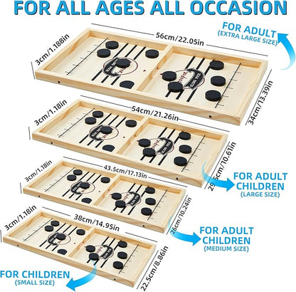 Fast Sling Puck Game - Fast Action Super Foosball Table Desktop Battle Slingshot Wooden Air Hockey Board Game -Guaranteed Fun for Family Game Night or Friends Party
