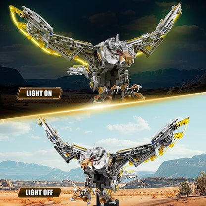Ideas Mechanical Eagle Building Set with Light Compatible with Lego Animal Rotatable Eagle Building Blocks Toy for Adults STEM Gift for Girls Boys Teens Age 12+ (1168 PCS)