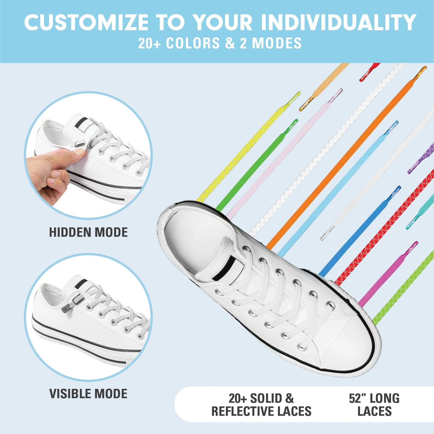 Xpand No Tie Shoelaces for Adults & Kids - Stretch Elastic Shoe Laces for Sneakers | Stretchy Tieless Shoe Strings for Running, Sports & Everyday Wear | One Size Fits All