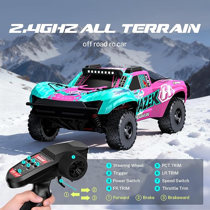Hosim 1/10 RC Truck 4WD Brushless Buggy Cars MAZEK RTR 62+ MPH Hobby Grade High Speed Remote Control Car for Adults &amp Teens Off-Road Bashing Rock Crawling Racing Waterproof Electric Monster Tru