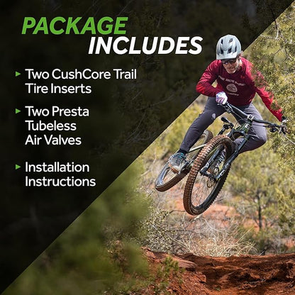 CushCore Trail Set - Bicycle Tire Insert for All Riders Designed for Flat Prevention Lightweight Design Helps Improve Ride Quality Fits 2.1-2.6 Tires