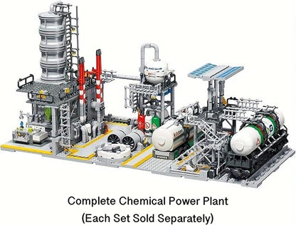 General Jim's Chemical Plant Natural Gas Set Streetview City Modular Building Block Brick MOC Model or Playset with Accessories for Teens or Adults