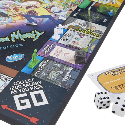 Hasbro Gaming Monopoly: Rick and Morty Edition Board Game Cartoon Network Game for Families and Teens 17+ Includes Collectible Monopoly Tokens (Amazon Exclusive)