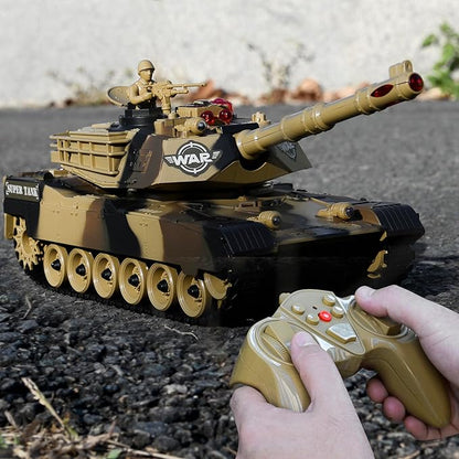 Haktoys 2-Pack RC Battle Tank Set – 1:24 Scale Remote Control Military Fighting Tanks with Lights Realistic Sounds &amp Life Indicators | Radio Control Army Toy for Kids &amp Adults