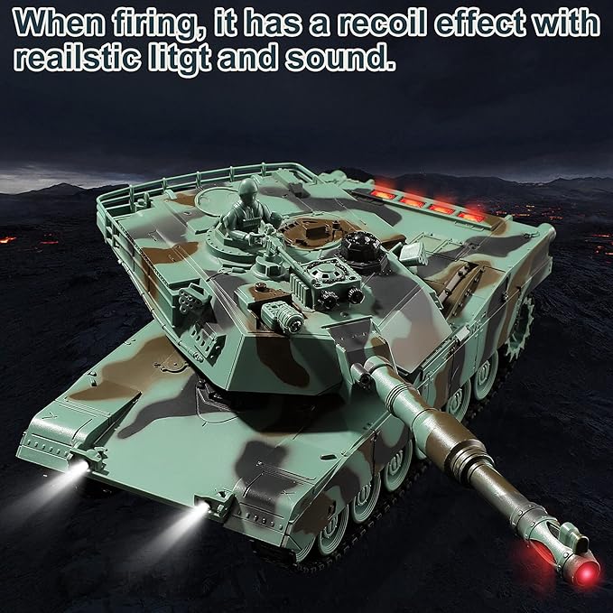 RC Tank US M1A2 Abrams Remote Control Tank Toy 1:28 Scale 2.4GHz RC Military Vehicles with Realistic Sounds Army Toys for Boys Kids &amp Adults