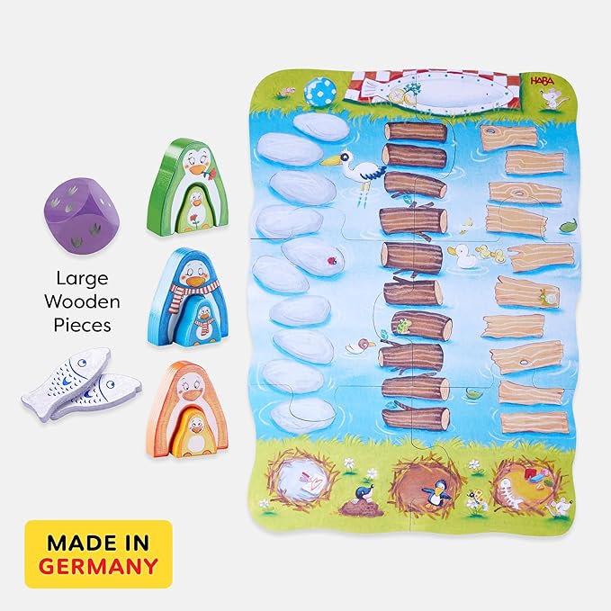 HABA My Very First Games Go Go Little Penguin Toddler Learning Game and Cooperative Toddler Board Games for 2 Years and up Made in Germany
