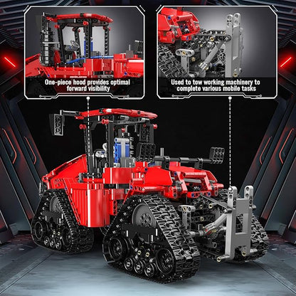 Mould King Crawler Tractor Building Toys 1698 Pieces 4x4 Tracked Tractor Building Sets for Adults Age 14+ Construction Vehicle Model Blocks Kit Creative