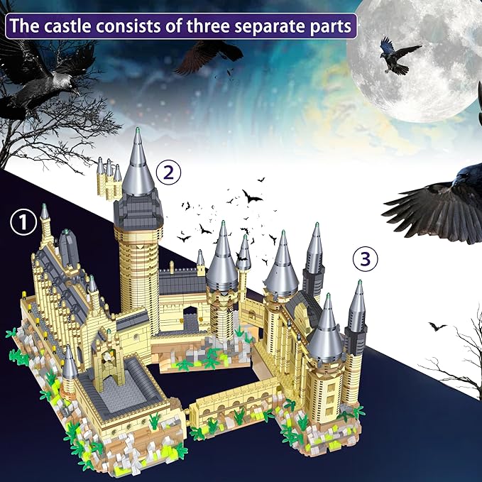 5000+PCS Mini Building Blocks Sets Magic Castle -Micro Mini Blocks Bricks Kit Creative Ideals Tower Model Building Toys for Adults Collectible Architecture Decoration Birthday Gifts M2031