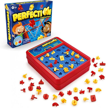Hasbro Gaming Perfection Plus 2-Player Duel Mode Popping Shapes and Pieces Ages 5 and Up Easter Gifts for Kids (Amazon Exclusive)