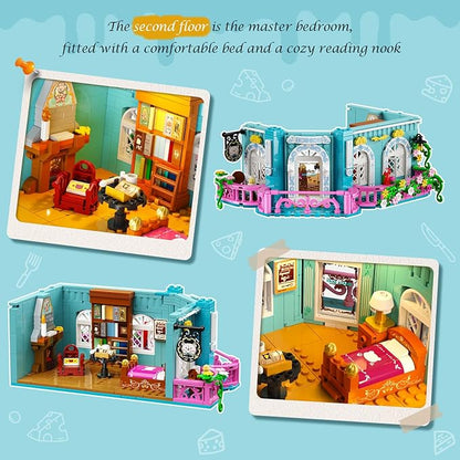 Castle Dairy Bakery Store Building Set with Light Easter 1689 PCS City House Building Block Toy with Milk Cake Bread Home Decor Construction Model Kit for Adults Kids Boys Girls Ages 12+
