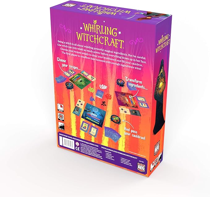 AEG Whirling Witchcraft | Use Recipes Generate Magical Ingredients &amp Overflow Opponent's Cauldron | Halloween Board Game | 2-5 Players | Ages 10+