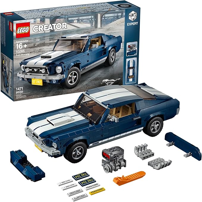 LEGO Creator Expert Ford Mustang 10265 Building Set - Exclusive Advanced Collector's Car Model Featuring Detailed Interior V8 Engine Home and Office Display Collectible for Adults and Teens
