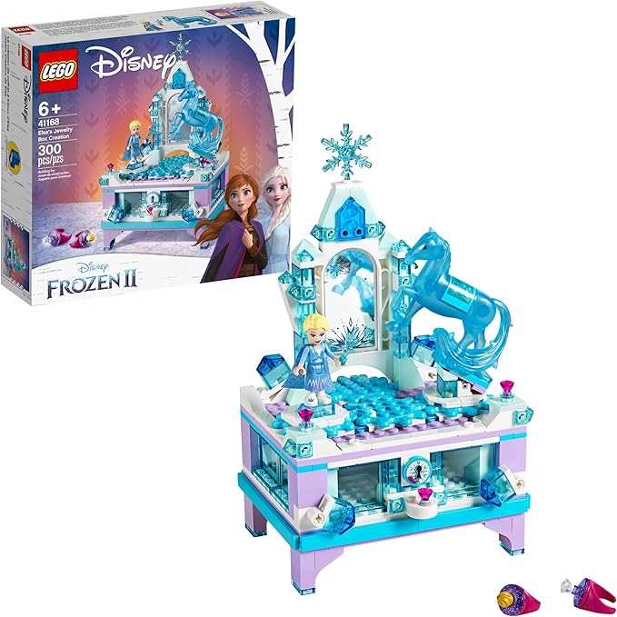 LEGO Disney Frozen 2 Elsa's Jewelry Box Creation Building Toy 41168 Make a Jewelry Storage Box with Lockable Drawer &amp Mirror Collectible Disney Gift Idea with Princess Elsa Mini-Doll and Nokk Fig