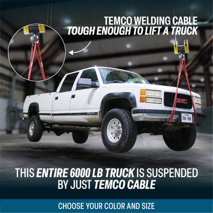 TEMCo 2/0 Gauge AWG 10 Ft Black + 10 Ft Red Flexible Pure Copper Made in USA Welding Cable Battery Wire - Heavy Duty Solar, Inverter, Car, RV, Truck