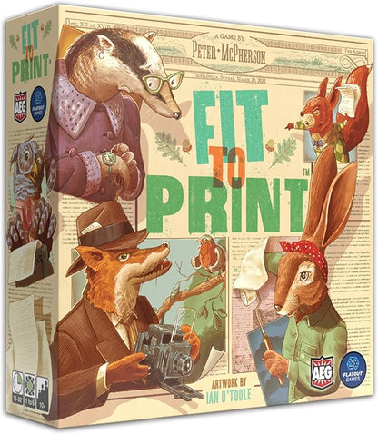 AEG &amp Flatout Games | Fit to Print | Build your Newspaper! | From the Creators of Cascadia | Easy to Learn | Quick to Play | Ages 10+ | For 1-6 Players Cream