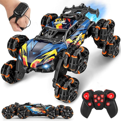 8WD Gesture Sensing RC Stunt Car Toys for Boys Age 8-12 2.4GHz Hand Controlled Remote Control Car with Light &amp Music &amp Spray Cool Christmas Birthday Present Gifts for Kids 6 7 8 9 10 11 12 Y