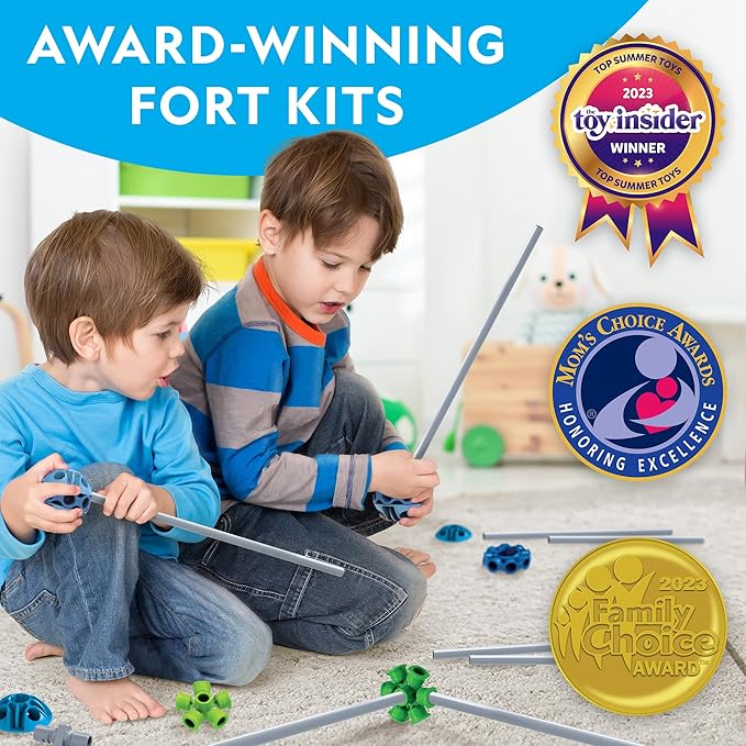 National Geographic Indoor Fort Building Kit - 225 Pieces for Creative Play STEM Building Toys for Kids Ages 6-12 Blanket Fort (Amazon Exclusive)