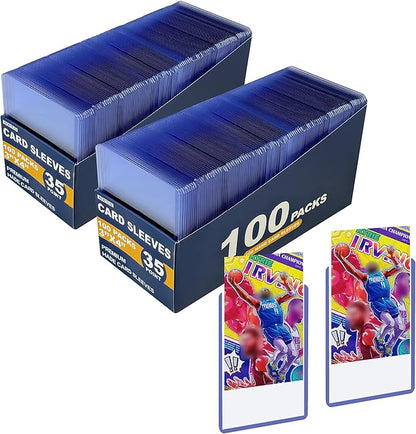 200 Hard Card Sleeves Card Toploaders for Protection for Baseball Football Premium Top Loaders for Cards Ensuring Safety (200 Hard Sleeves)