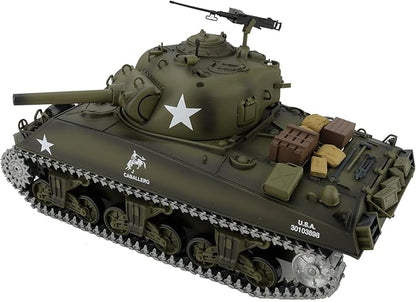 Modified TK7.0 Edition 1/16 2.4ghz Remote Control US M4A3 Sherman Tank Model(360-Degree Rotating Turret)(Steel Gear Gearbox)(3800mah Battery)(Metal Tracks &ampSprocket Wheel &amp Idle Wheel)