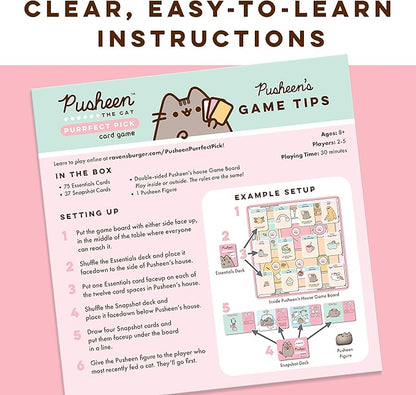 Ravensburger Pusheen Purrfect Pick Game - Fun Family Activity | Ideal for Cat Lovers and Pusheen Fans | Engaging Gameplay | Suitable for Ages 8 and Up | Pink Edition