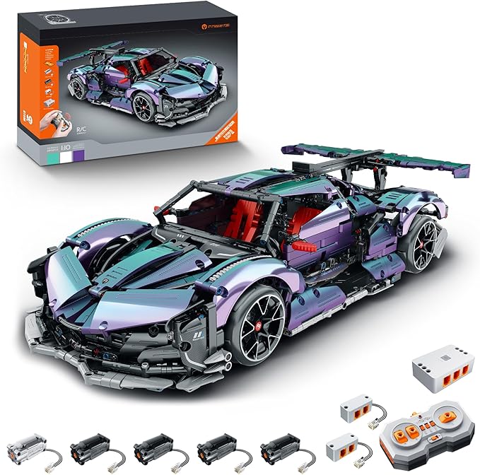 Super Sports Car Building Blocks Set 1:10 Apollo IE Raceing Car Model Building Race Engineering Toy for Adults Remote Control Drifting Hypercar with 5 Motors(2036 PCS)