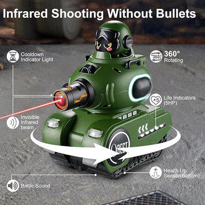 2 Pack Remote Control Battle Tanks RC Battle Tanks with Infrared System Hobby RC Cars RC Tank that Shoots with HP Station Military Army Toys Christmas Birthday Gifts for 6-12 Year Old Boys Girls