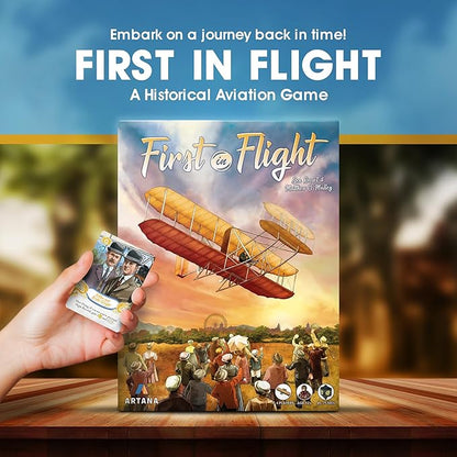 First In Flight: MENSA Award Winning Board Game About Historical Aviation - Strategy Board Game for Teens Adults and Heavy Gamers - A Flight-Themed Adventure Card Game for Airplane Enthusiasts