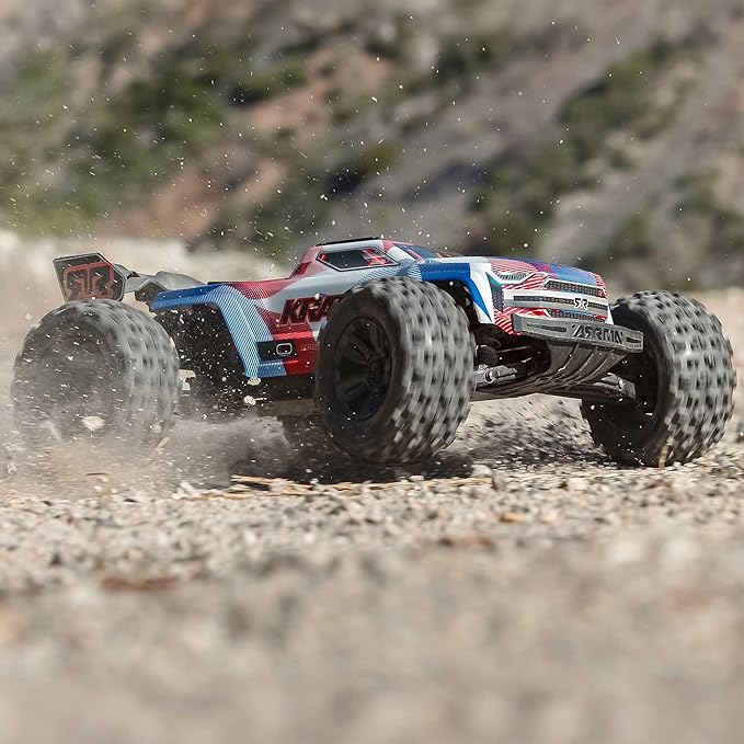 ARRMA RC Truck 1/8 KRATON 4X4 6S BLX BRUSHLESS V6 Speed Truck RTR (Lipo Battery and Charger Not Included) (Blue/Red) ARA8608V6T4