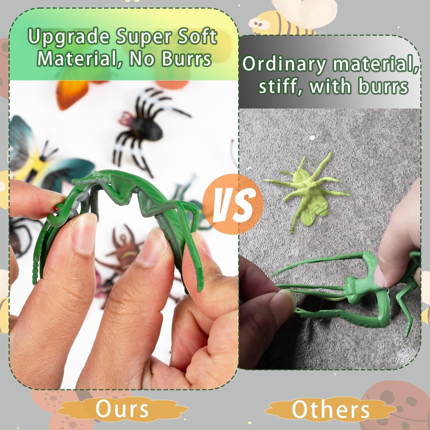 30 Pack Bug Toys Fake Plastic Bugs and Insects for Kids Toddler Halloween Birthday Party Favors Easter Valentines Basket Stuffers Goodie Bag Fillers April Fool's Day Prank Gifts Fake Bugs Toys