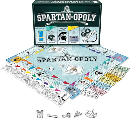 Late for the Sky Spartanopoly Board Game – Michigan State University Edition 2-6 Players Family Strategy Campus Theme Collectible