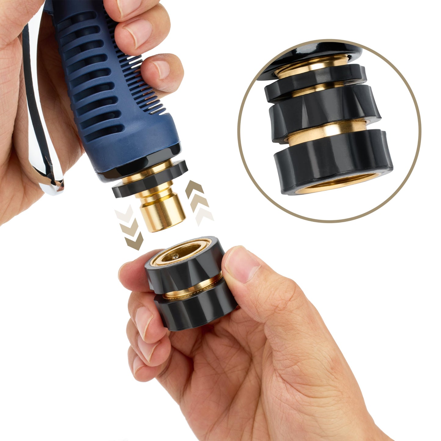 Twinkle Star 3/4 Inch Garden Hose Fitting Quick Connector Male and Female Set, 4 Set, Garden Hose Adapter, Quick Connect Hose Fittings, Garden Hose Connector, Hose Attachment