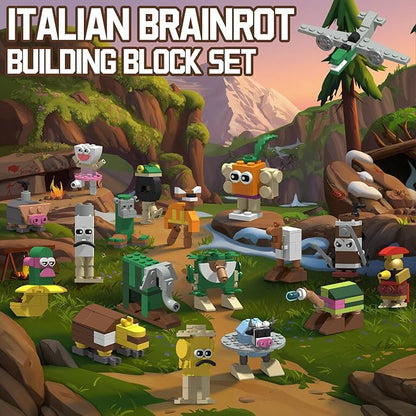 Italian Brain Rot Unique Cartoon Characters Building Blocks 18 in 1 Educational &amp Entertaining Gift Idea for Adults Building Blocks