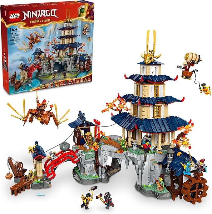 LEGO NINJAGO Tournament Temple City Building Toy for Teen Boys &amp Girls Ages 14+ Great for Dragons Rising Fans Who Enjoy Model Building Sets and NINJAGO Toys - 71814