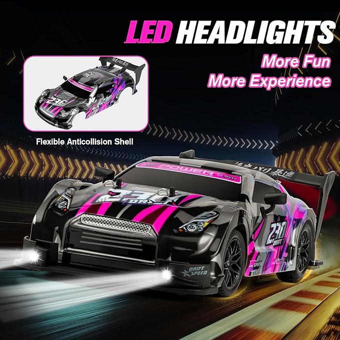 RC Drift Car 1:16 Scale Drifting RC Cars 2.4GHz 4WD RC Race Car 40km/h High-Speed Remote Control Drift Car Vehicle Racing Sport Toy Easter Basket Stuffers Gift for Boys Girls Kids(Purple)