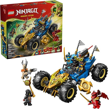 LEGO NINJAGO Jay’s Transforming Car Building Toy for Boys &amp Girls - Toy Car W/2 Play Modes for Kids Ages 8+ - W/Jay NYA Dragon Form Kai &amp 2 More Minifigures - Gift Idea for Birthdays - 718