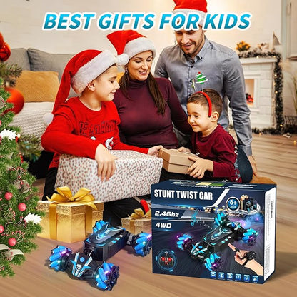 Axirata Remote Control Car Hand Controlled Gesture RC Stunt Car with Spray &amp Lights &amp Music for Kids 6-13 Year Old 4WD 2.4GHz Off-Road 360° Rotation Toy Car Gift for Boys Girls