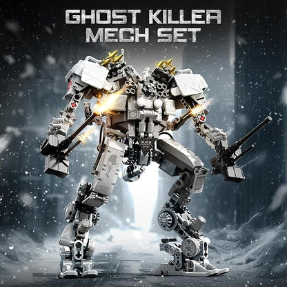 HIGH GODO Ghost Killer Mech Robot Transforming Building Blocks Set for Adults City Warrior Justice Hero Soldier Mech Model Building Kit Cool Creative Robots Toys Gift for Teens 466 Pieces