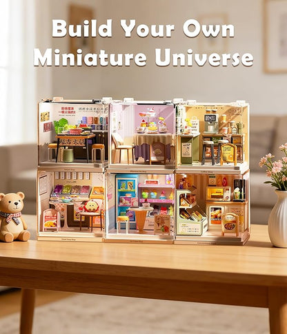 Hot Pot Restaurant Miniature Model Kit - Unique Asian Food Theme DIY Building Set Highly Detailed Stove &amp Tableware Fun Collectible for Model Enthusiasts