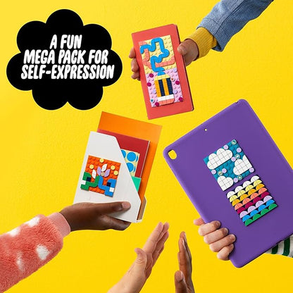 LEGO DOTS Adhesive Patches Mega Pack 41957 Arts and Crafts 5-in-1 Mosaic Making Building Kit DIY Sticker Patches Gift Idea for Creative Kids Make Custom Designs for Notebooks Phone Cases and More