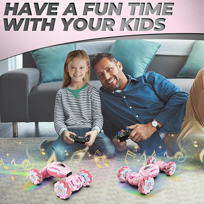 Dysaim Gesture RC Car Gesture Sensing RC Stunt Car Toys for Kids 6-12 yr 2.4GHz 4WD Hand Remote Control with Lights Music Off-Road 360° Rotation Drift for Birthday Toy Gifts