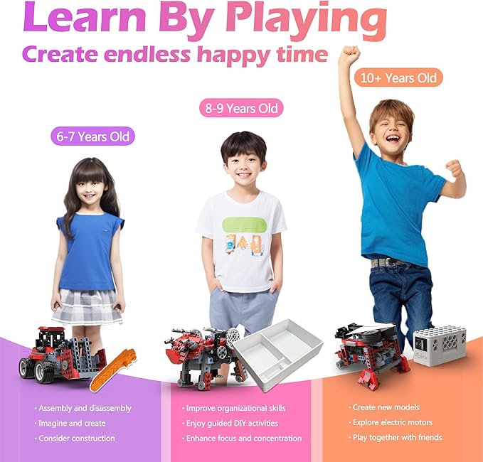 8 in 1 STEM Kits for Kids Age 6-8 DIY Electronic Monster Truck Building Kit STEM Toys for Boys Craft Projects 8-10 Build Robot DIY Activity for Ages 6 7 8 9 10 11 12 + Years