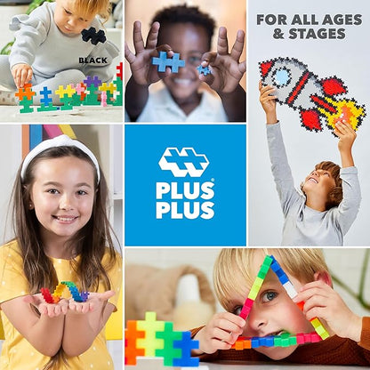 PLUS PLUS Learn to Build Set Interlocking Mini Building Blocks 3D Puzzle Construction Stem Toy for Kids - Glow in The Dark Mix 400 Pieces