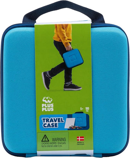 Plus Plus Building Set with Travel Case 3D Open Ended Stem Toy for Kids 100 Mini Interlocking Pieces 1 Baseplate - Basic Mix