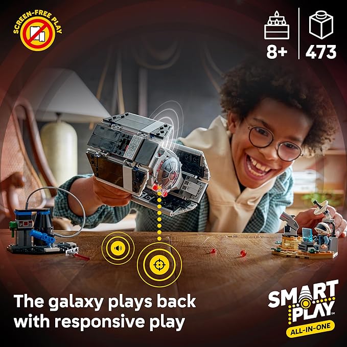 LEGO Star Wars SMART Play: Darth Vader’s TIE Fighter Interactive Building Toy - All-in-One Set - Reacts to How You Move and Play with a SMART Brick - Gift for Boys Girls and Kids Ages 8+ - 75421