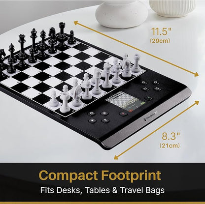 Millennium ChessGenius Pro M815 – Electronic Chess Computer with 2200 ELO Adaptive AI Skill Levels Color Display Built-in Trainer Magnetic Travel Design